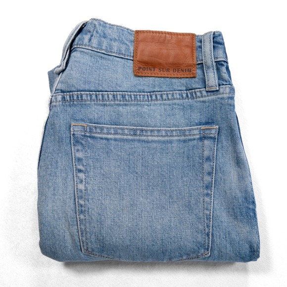 POINT SUR DENIM Denim - POINT SUR DENIM Women's Size 29 Light Wash Shoreditch Straight Leg Raw Hem Jeans